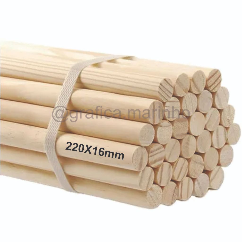Bastão Madeira Pinus 22CM ou (220x16mm)
