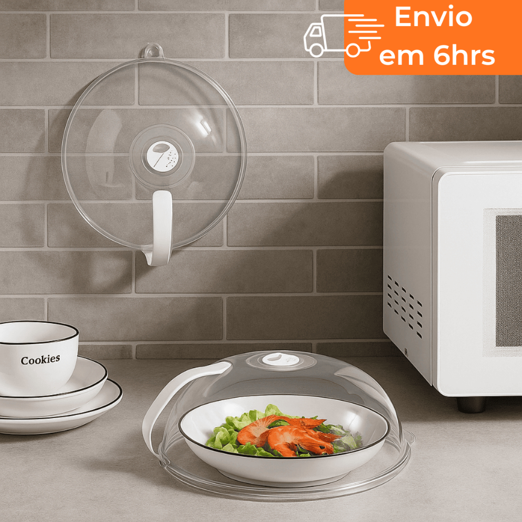 Tampa de Microondas Anti Sujeira Com Válvula e Al
