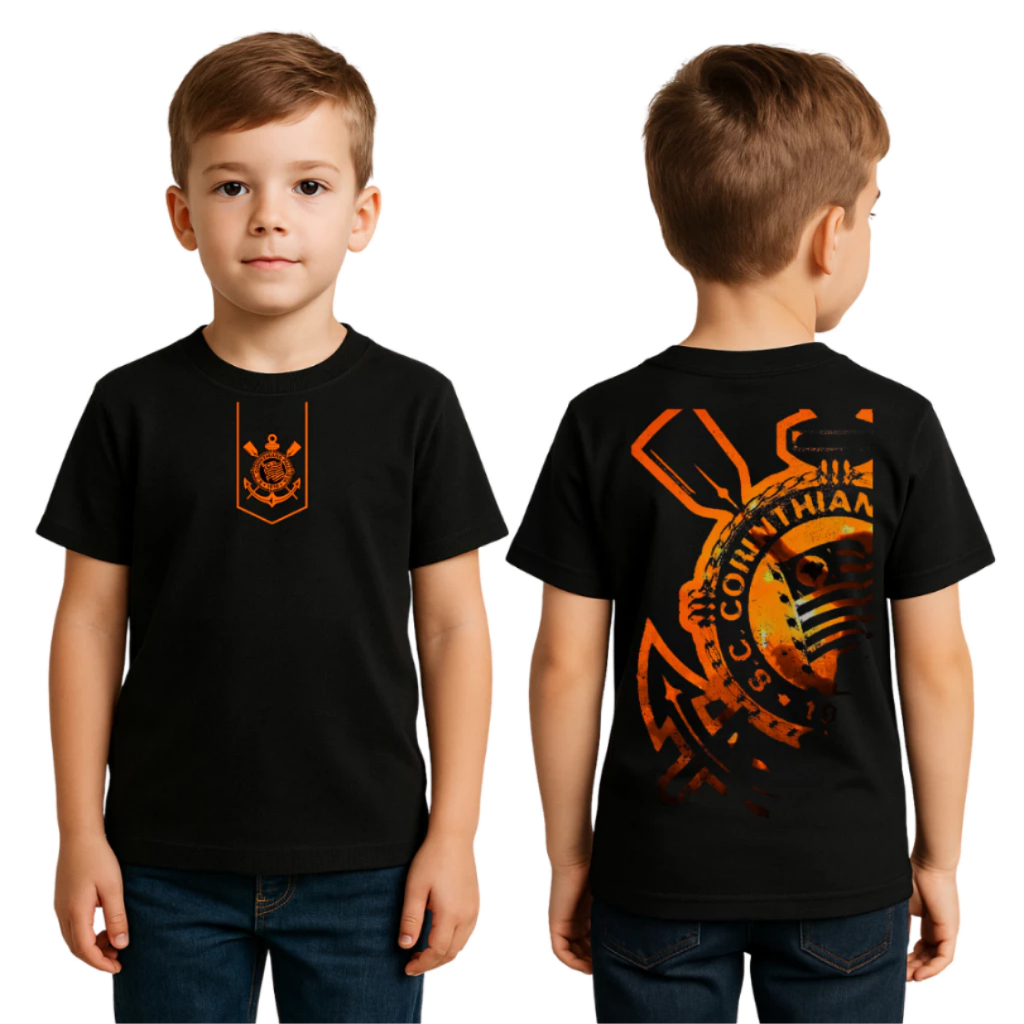 Camiseta Infantil Corinthians Lançamento Estampa 