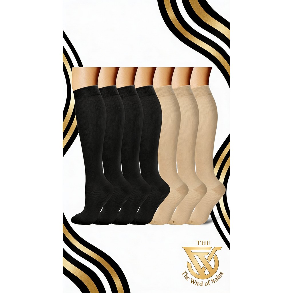 Par Meias de Compressão com Zíper p/diversos Tra