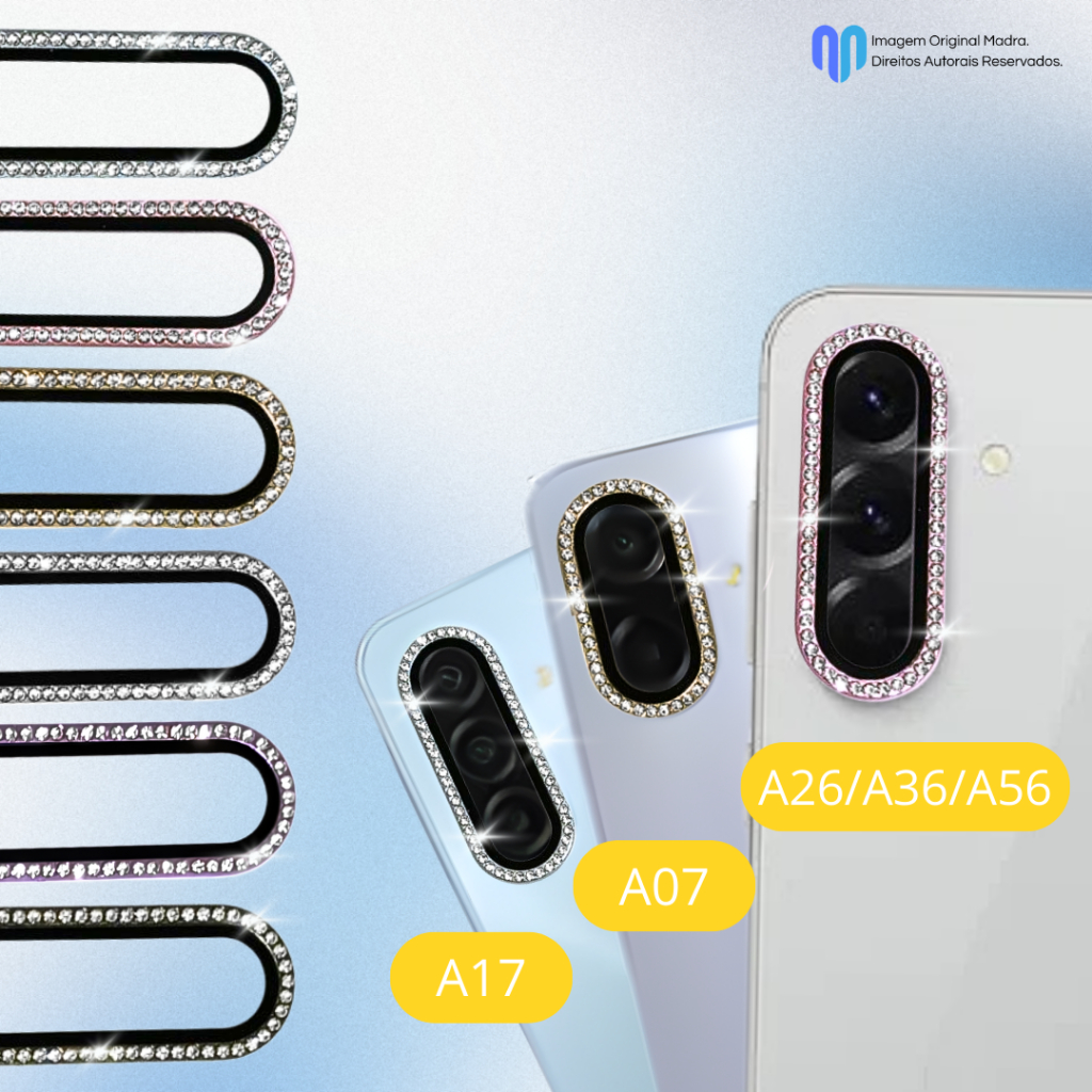 KIT CÂMERA DIAMANTE STRASS GALAXY A07 / A17 / A26
