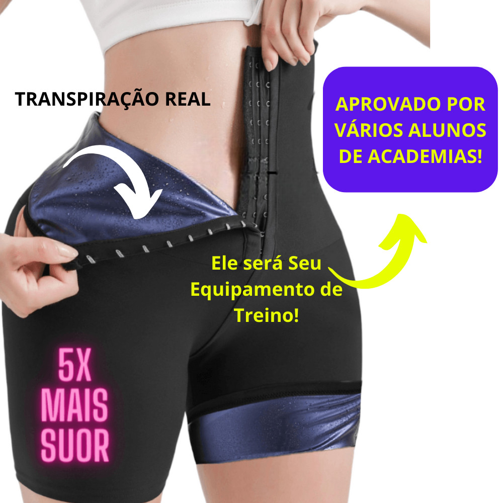 Shorts Sauna Fitness Feminino Modelador Cintura Al