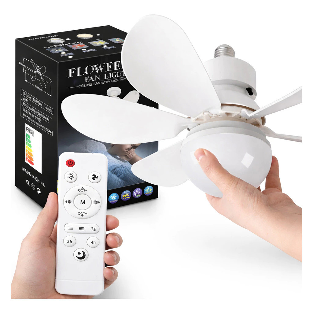 Ventilador de Teto com Luz Silencioso Controle Rem