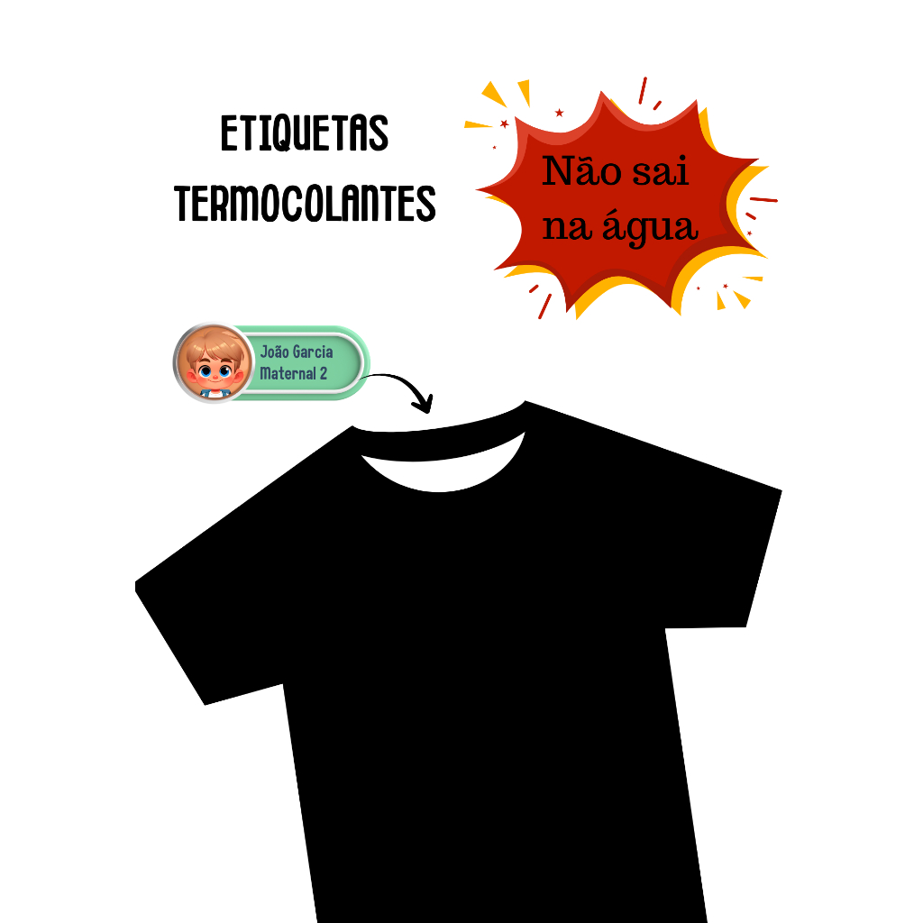 kit Etiquetas Nome Aplique Identificação Roupas 