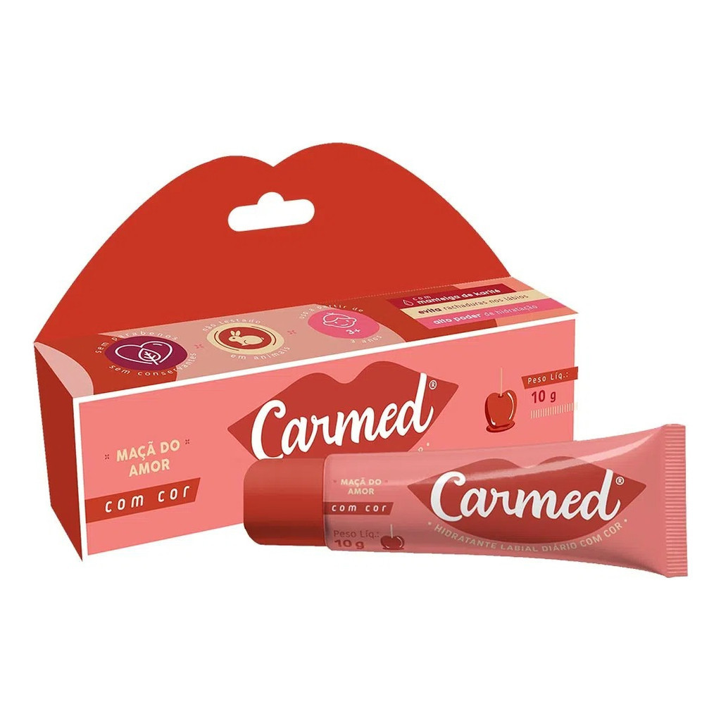 Hidratante Labial Carmed Maçã do Amor com cor 10