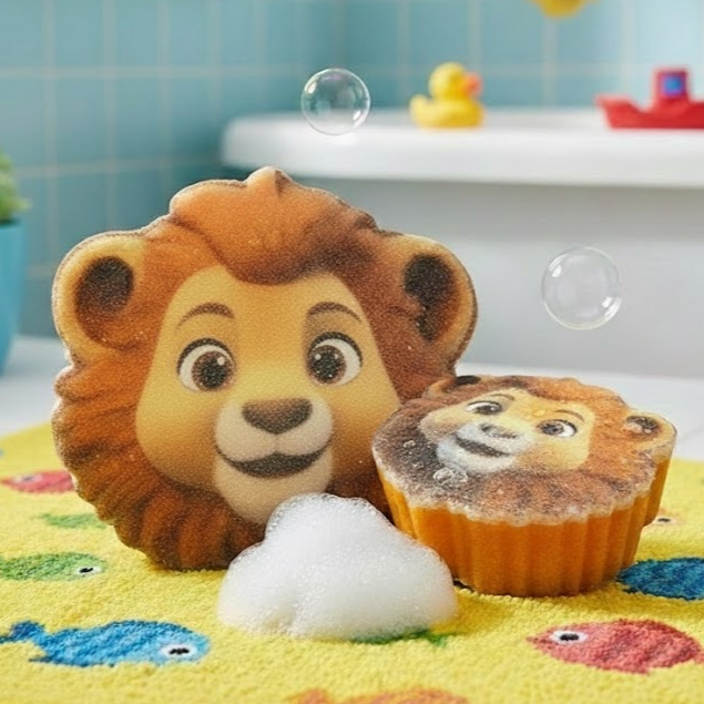 Esponja de Banho Infantil Animais Macia Divertida 