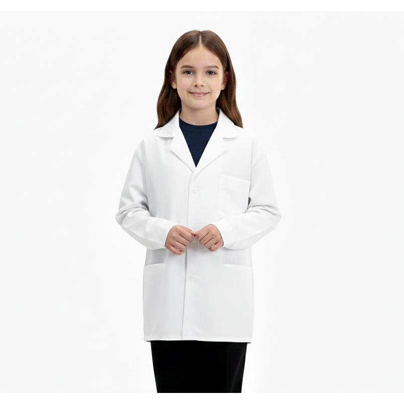 Jaleco Infantil Manga Longa Branco