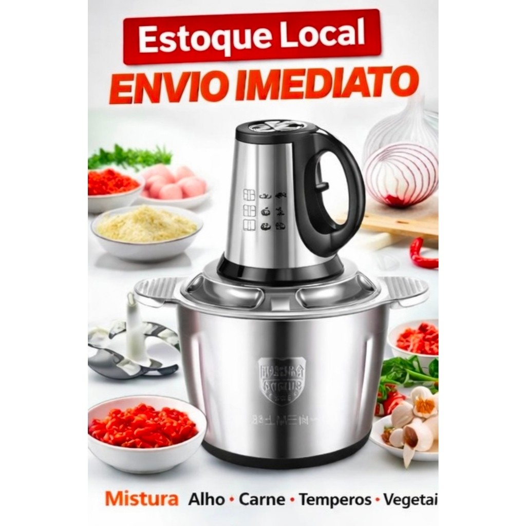 3L Picador De Alimentos Moedor De Carne Mixer Elé