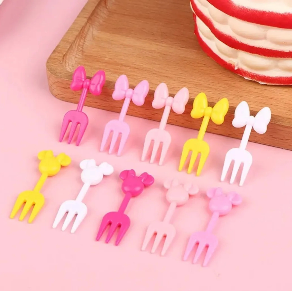 Mini Garfos Infantil de Crianças Laço da Minnie,