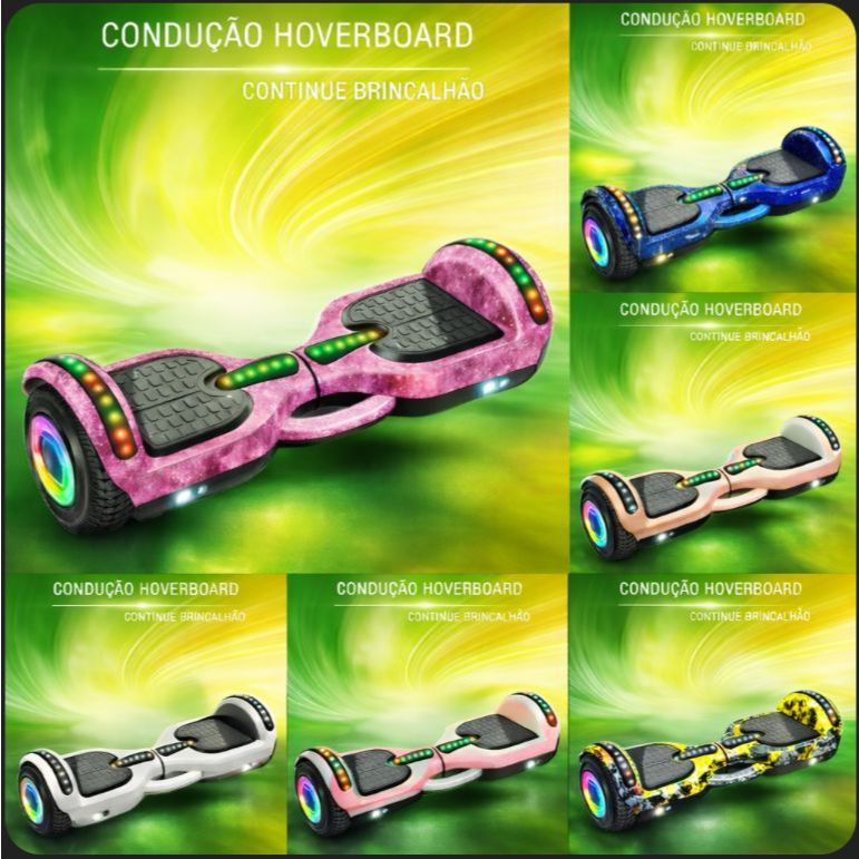 Hoverboard Skate Eletrico Com Bluethooth e Led Ove