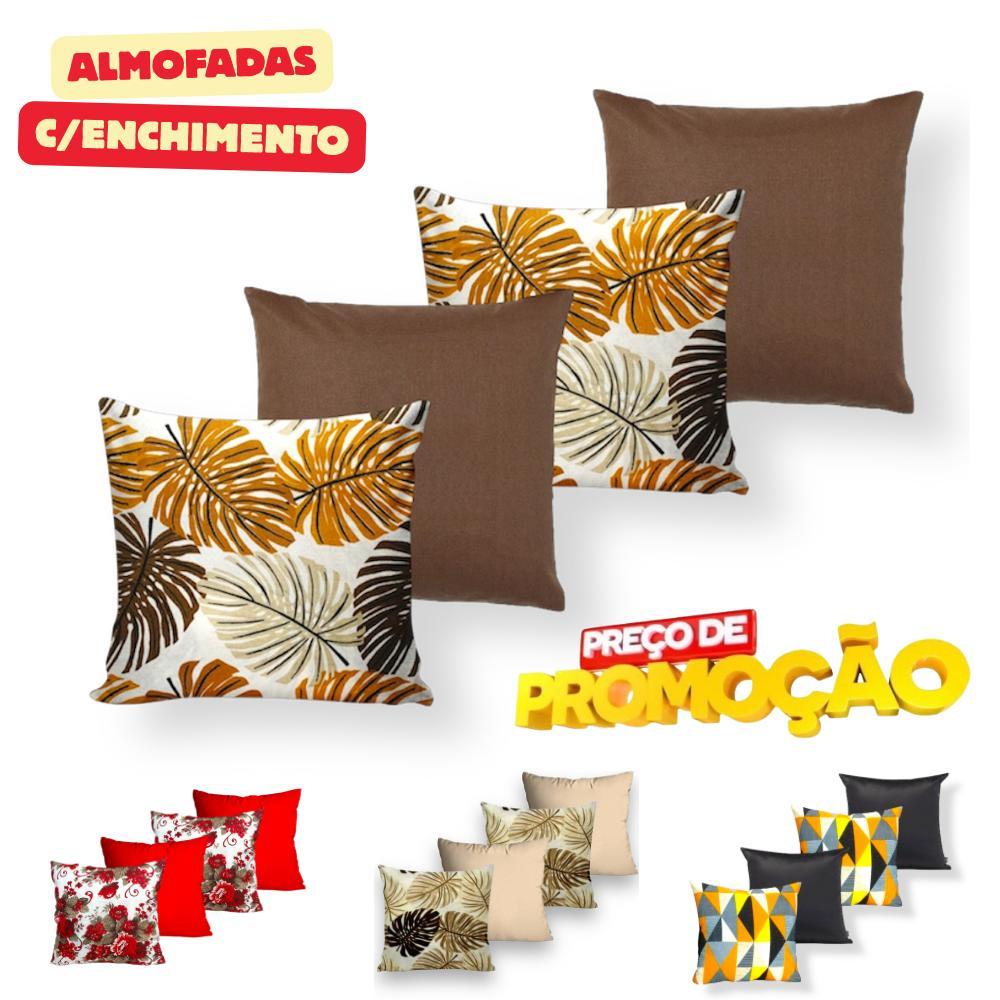 KIT COM 4 ALMOFADAS CHEIAS PARA QUARTO SALA OU SOF