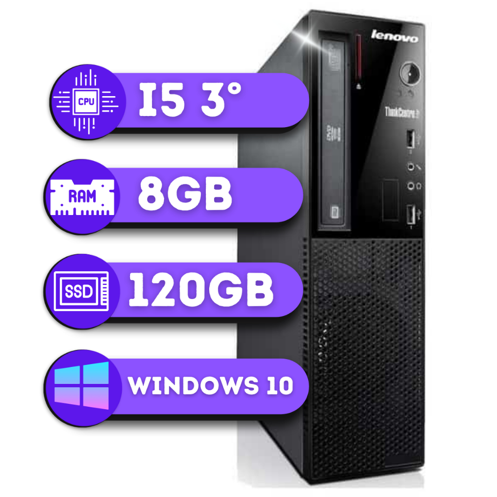 Pc Computador Lenovo Intel I5° 3 8gb 120 Ssd Offi