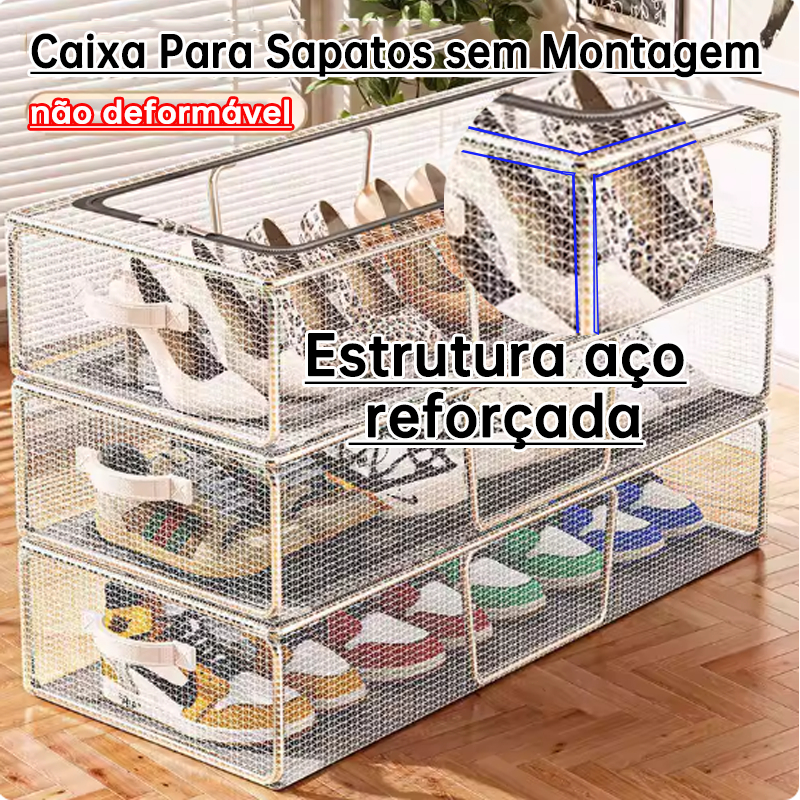 Caixa Organizadora de Sapatos com Zíper Transpare