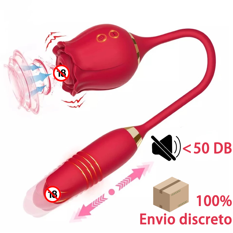 Vibrador Feminino Sugador de Clitóris Rosa 2 em 1