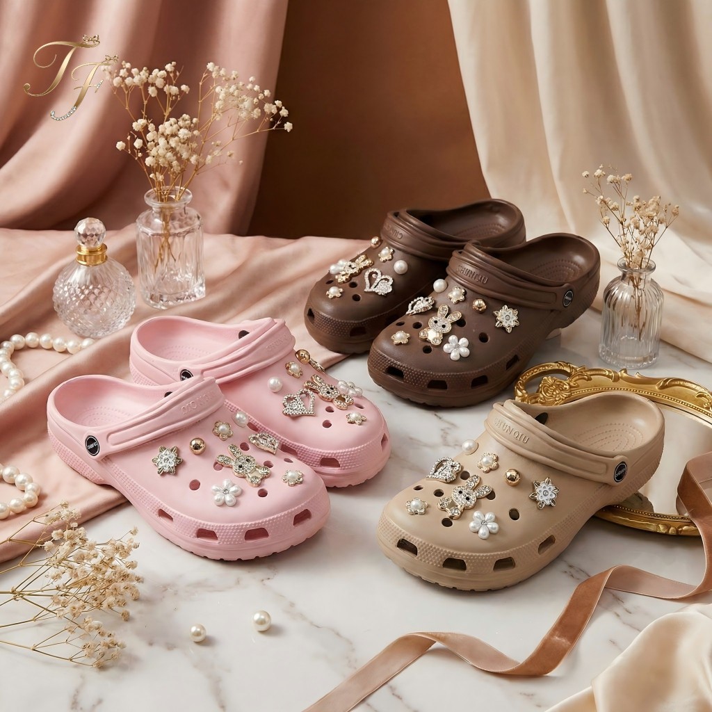 Sandália Feminina Chinelos de Praia Com Enfeites 