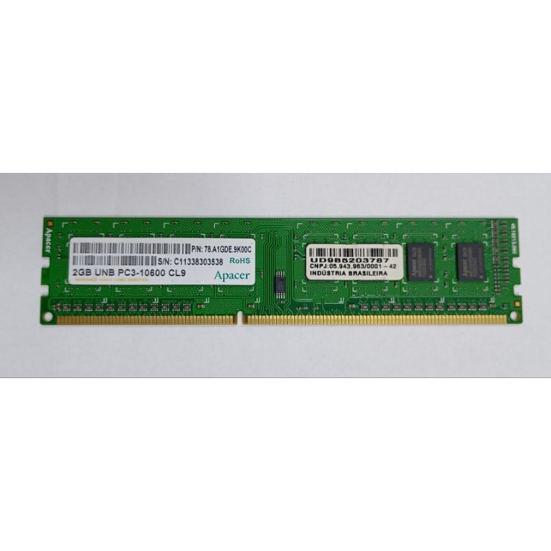 Memória RAM Apacer 2Gb DDR3 PC3-10600 1333Mhz par