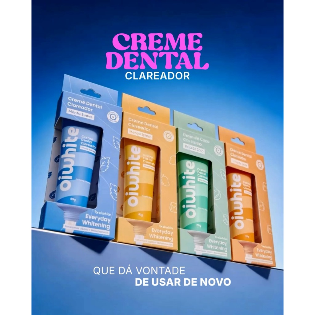 Creme Dental Clareador oiwhite 60g  Hidroxiapatita