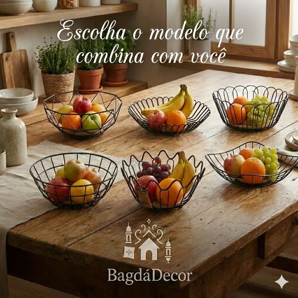 Fruteira Decorativa com Base de Bambu Habib Home |