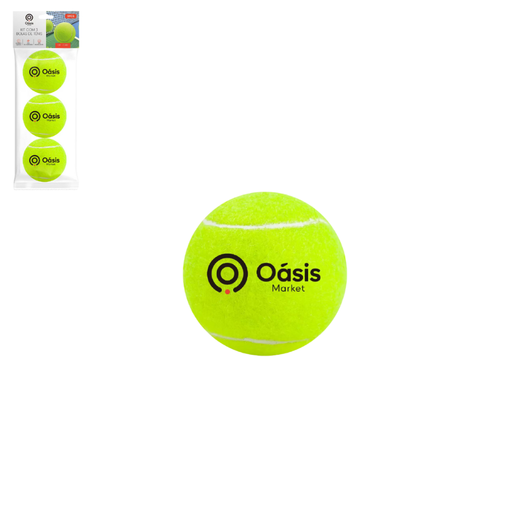 Kit 3 Bolas De Tênis Para Exercício Treinamento 