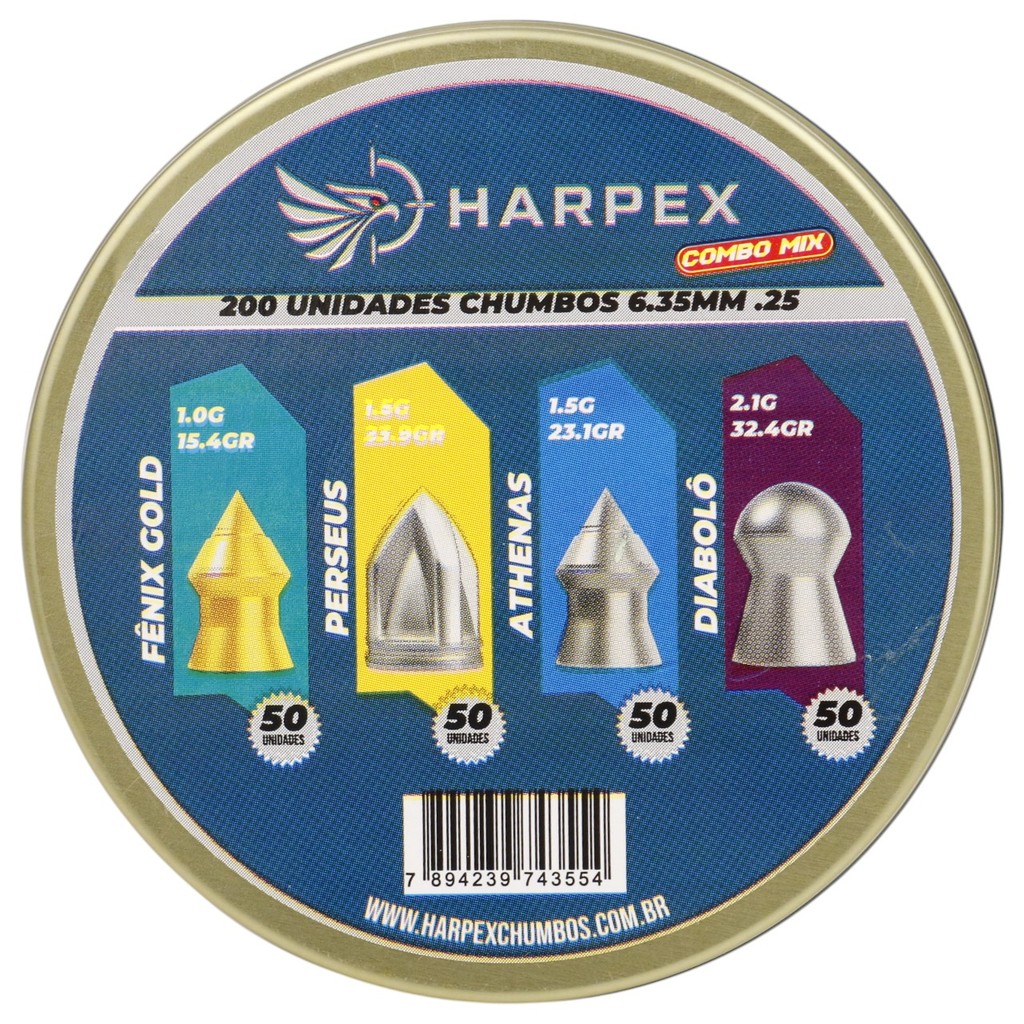 Chumbinho Harpex Combo 6.35 – Fênix Gold, P