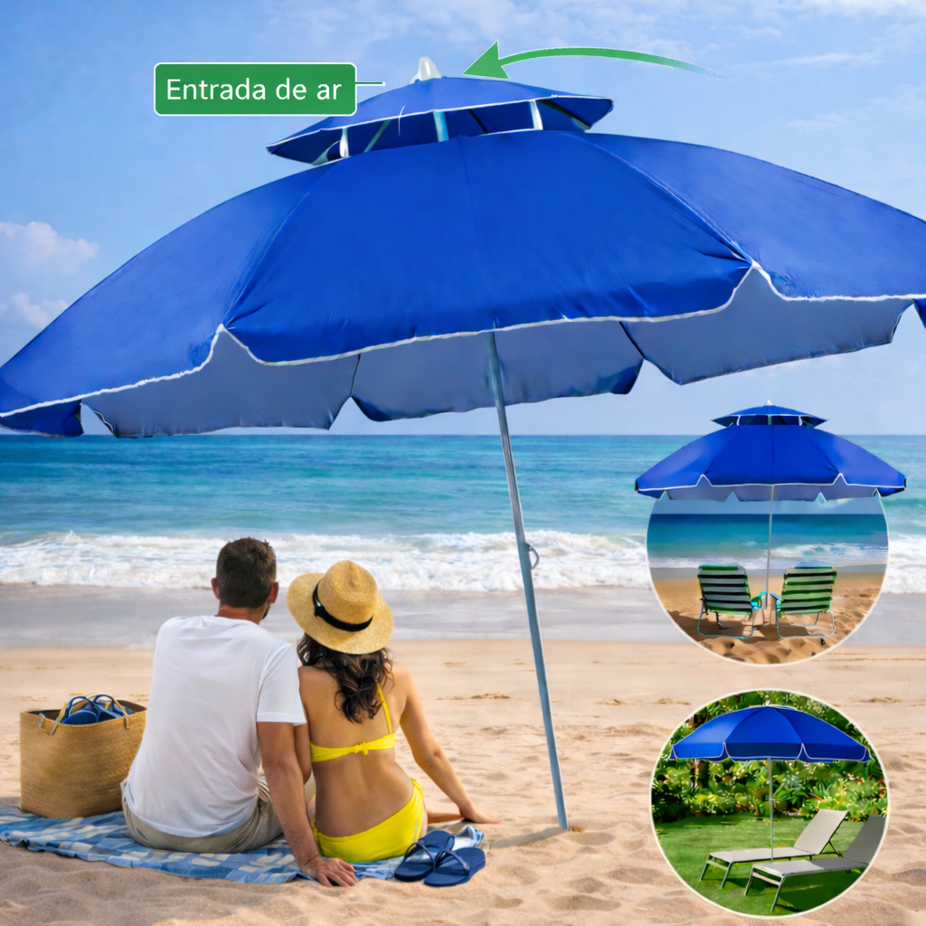 Guarda Sol Grande Gigante Respirável 2,40m Verão