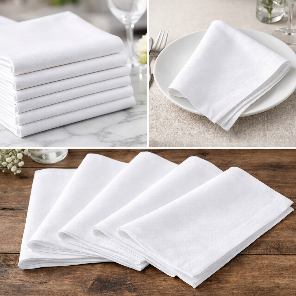 Guardanapo de Tecido Branco 200 Fios Profissional 