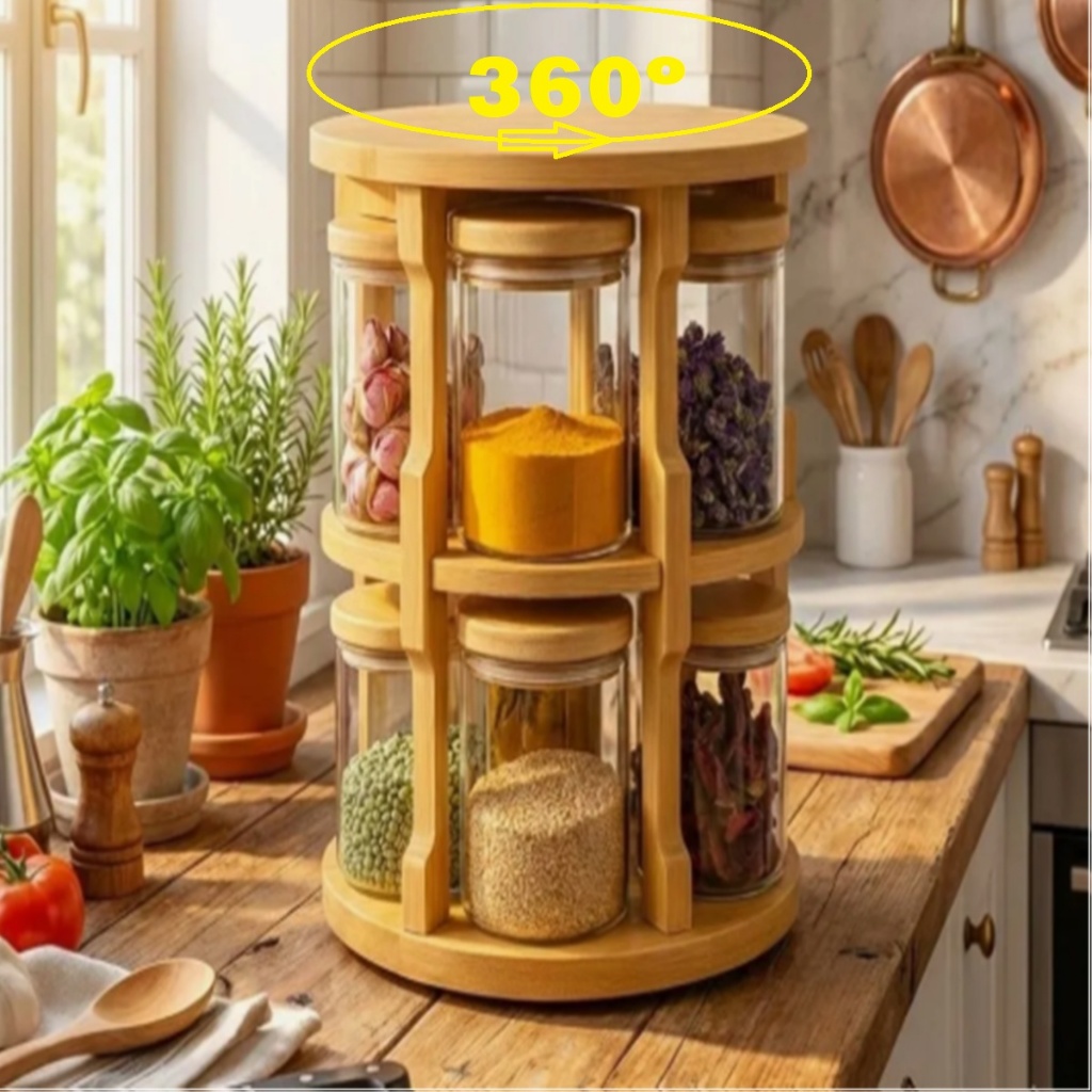 Jogo Porta Condimento Tempero 10 Potes Vidro Girat