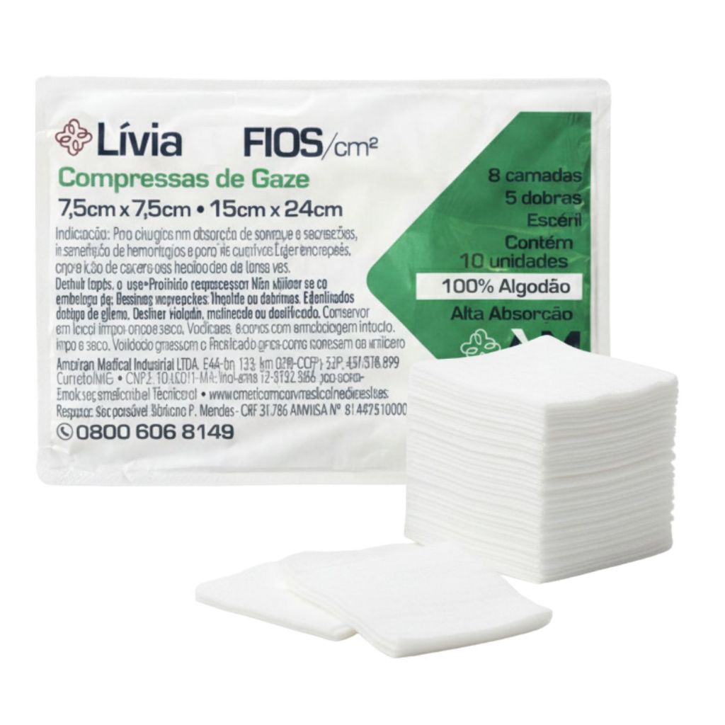 500un Compressa de Gaze Estéril Hidrófila 13 Fio