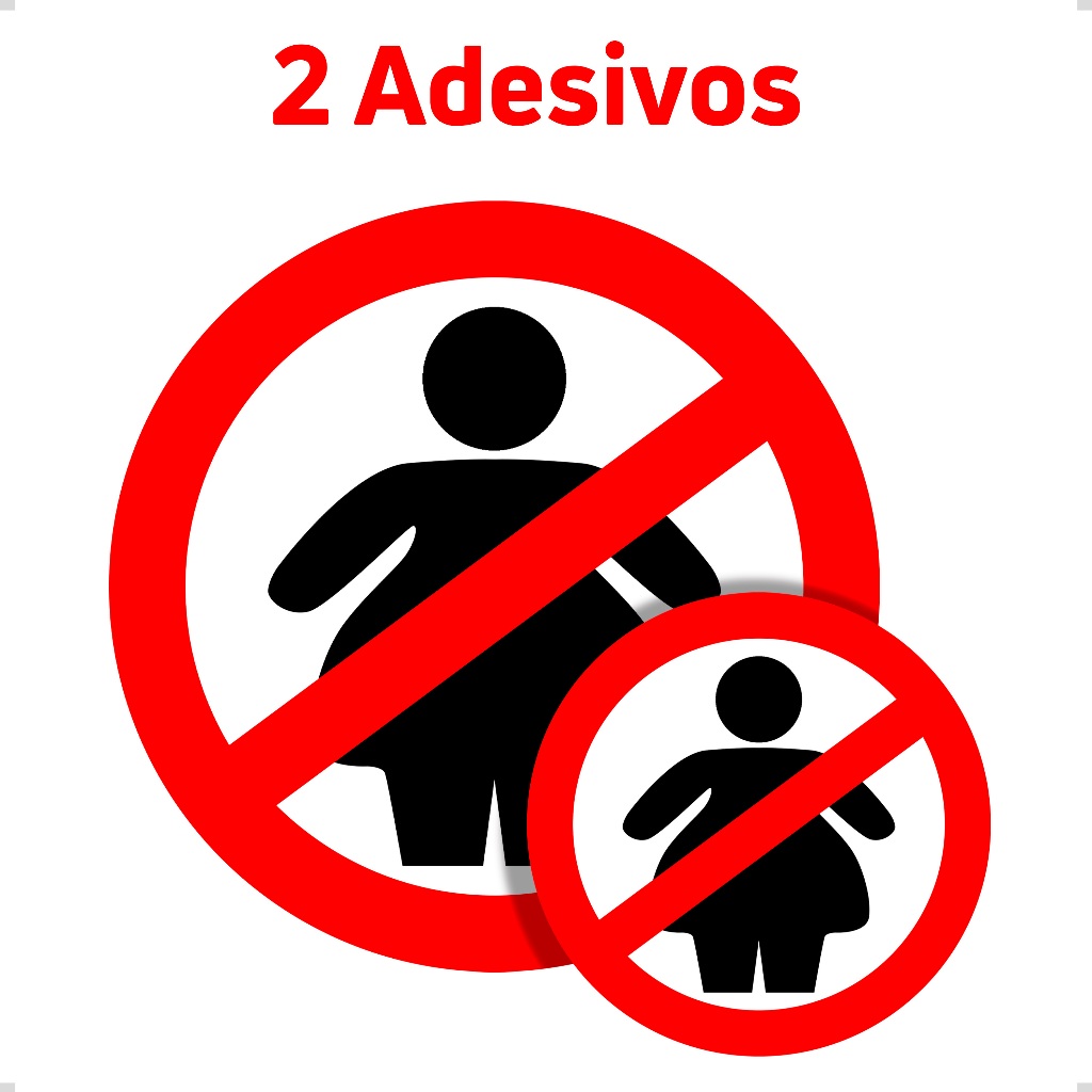 2 Adesivos proibido gorda adesivo engraçado moto 
