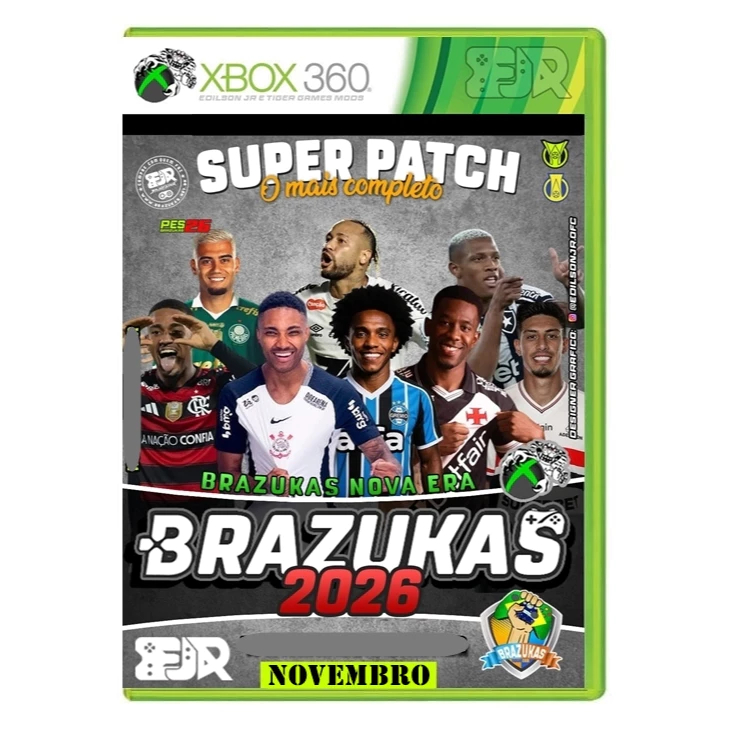 PES 2026 BRAZUKAS 2026 JANEIRO XBOX 360 LT 3.0, RG