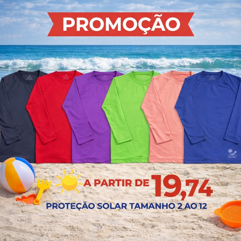 Blusa Térmica UV Infatil  Blusa com Proteção So