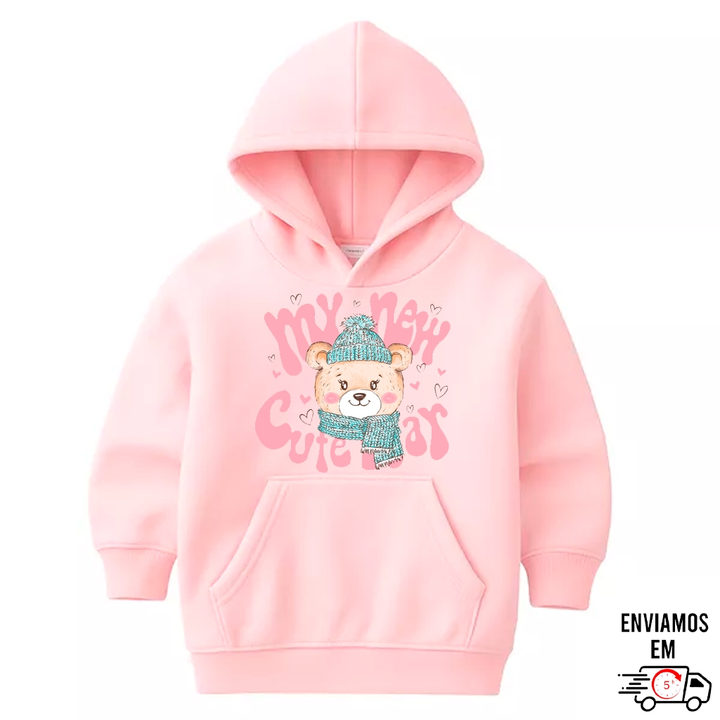 Moletom Infantil – Urso Fofo com Cachecol | 