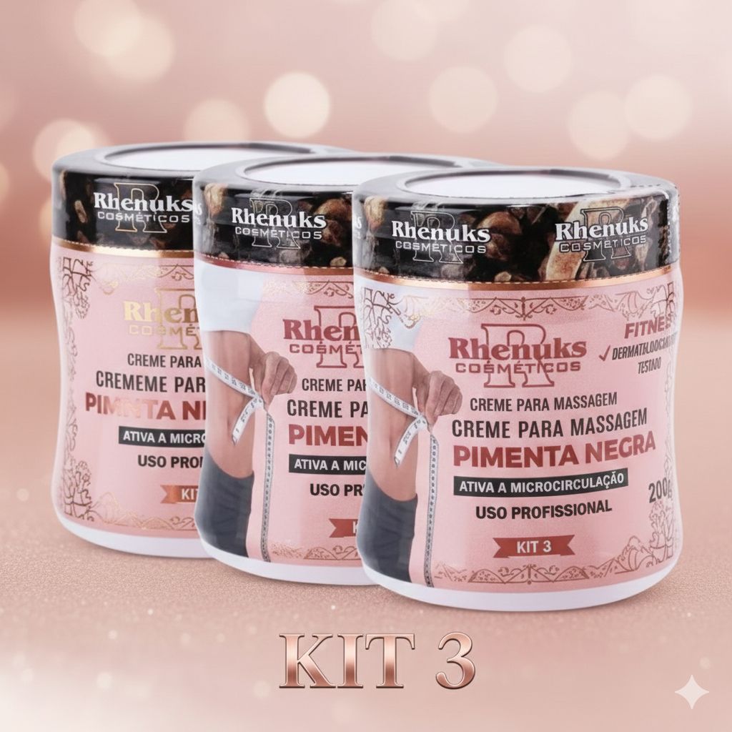 Kit 3 Gel Redutor de Medidas Pimenta Negra 200g  S