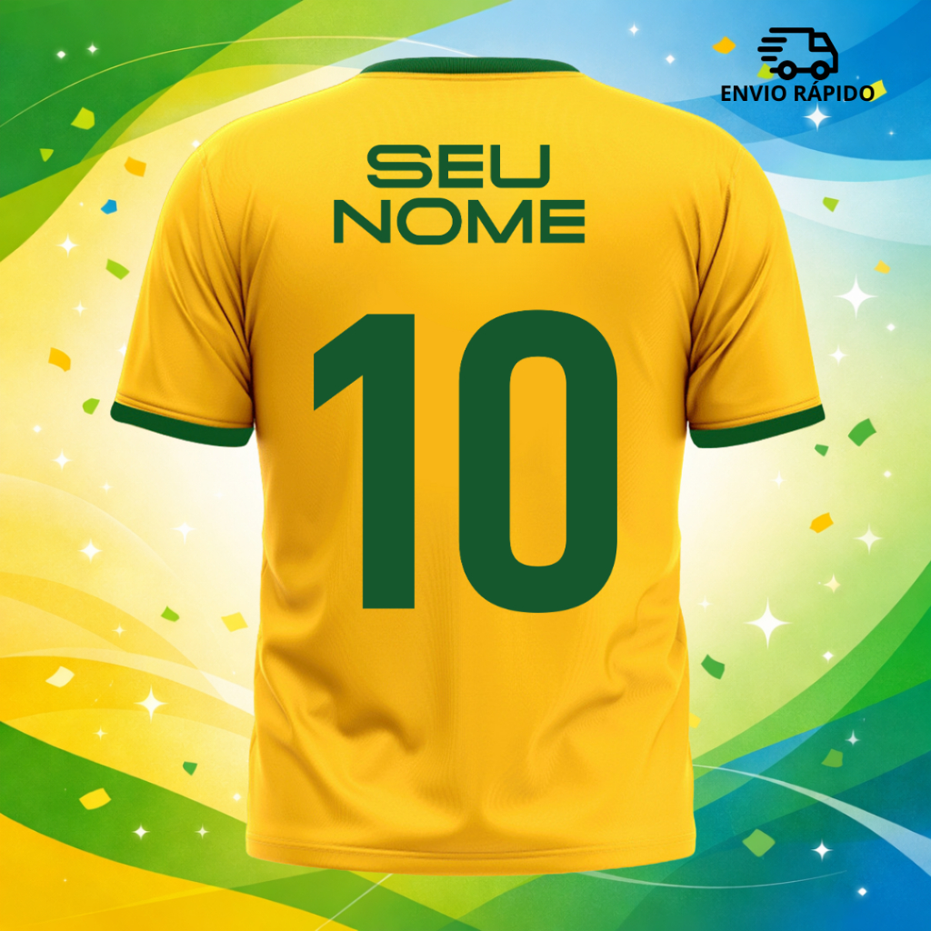 Blusa Brasil Copa 2026 Personalizada Algodão Unis