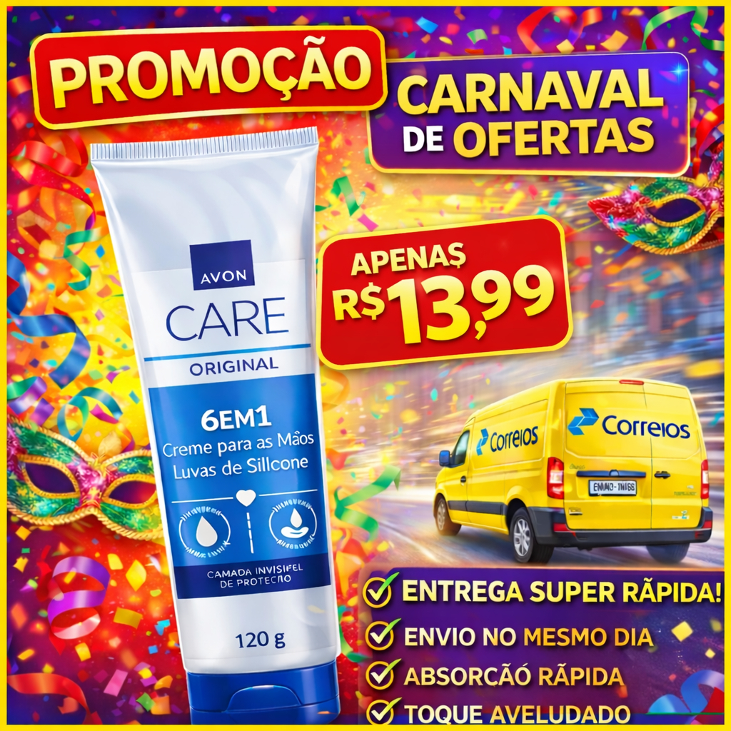 Creme Para Mãos Avon Care Luvas de Silicone 120g 
