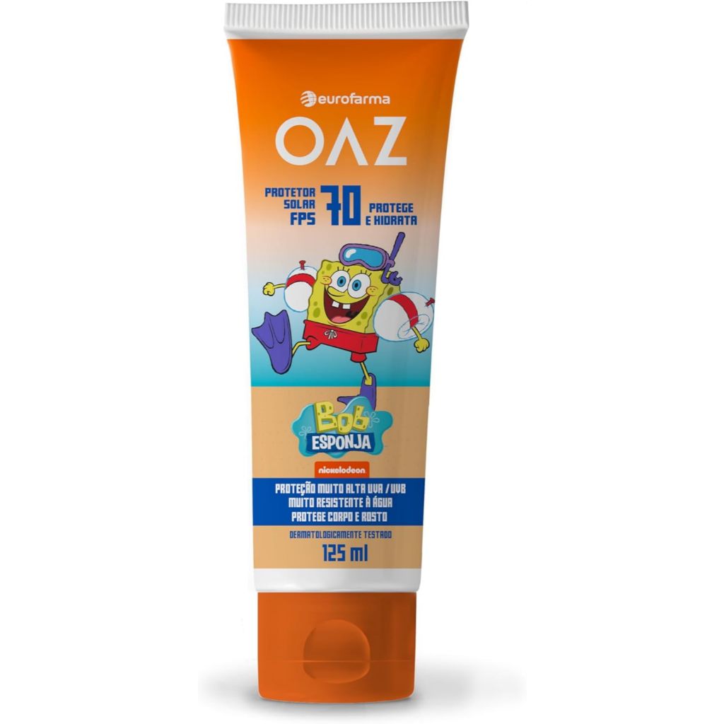 OAZ PROTETOR SOLAR INFANTIL BOB ESPONJA 70FPS 125M