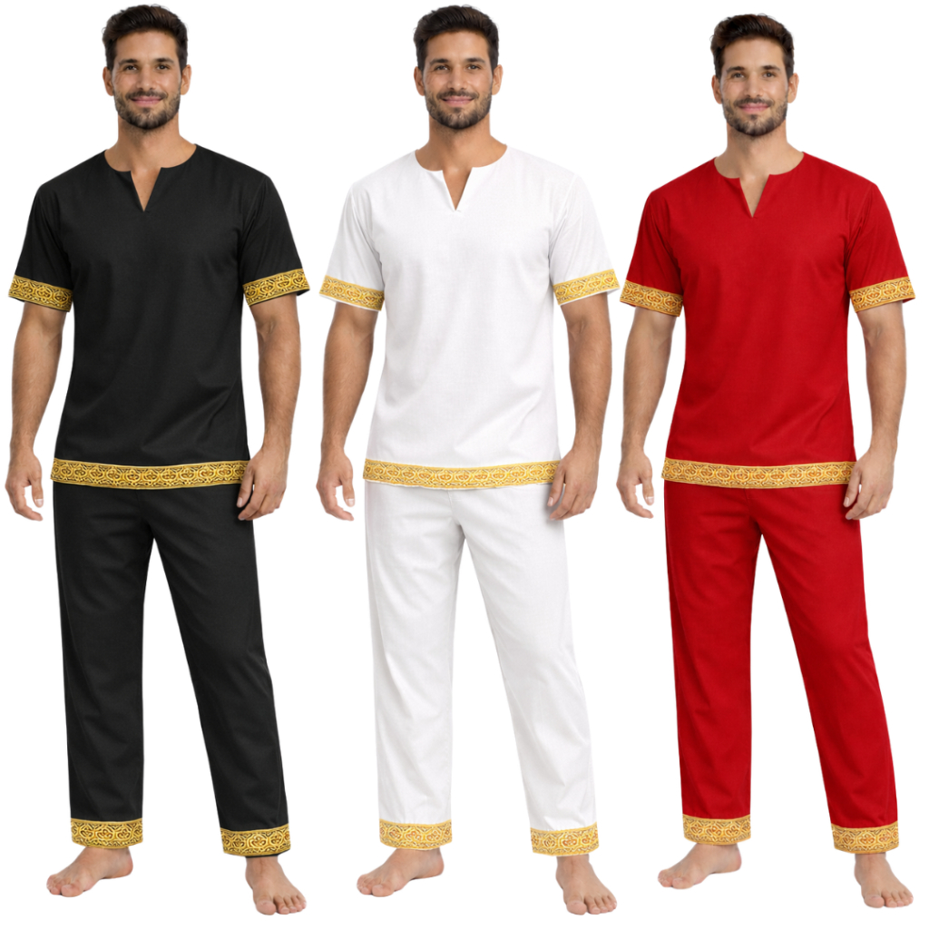 Conjunto Masculino Umbanda e Candomblé Oxford Lux