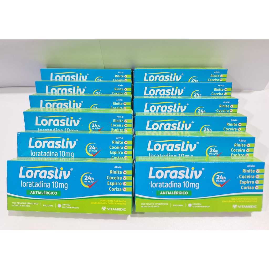 MEGA KIT LORASLIV(LORATADINA) 10MG – 12 CAIX