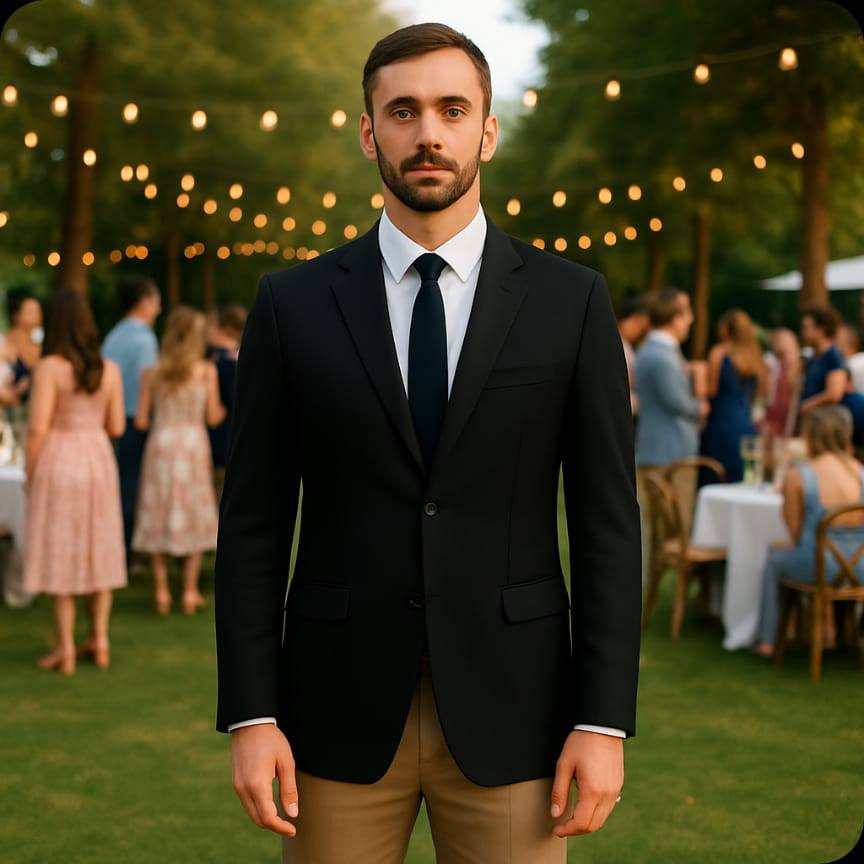 Blazer Masculino Social Slim Fit Oxford 2 Botões 