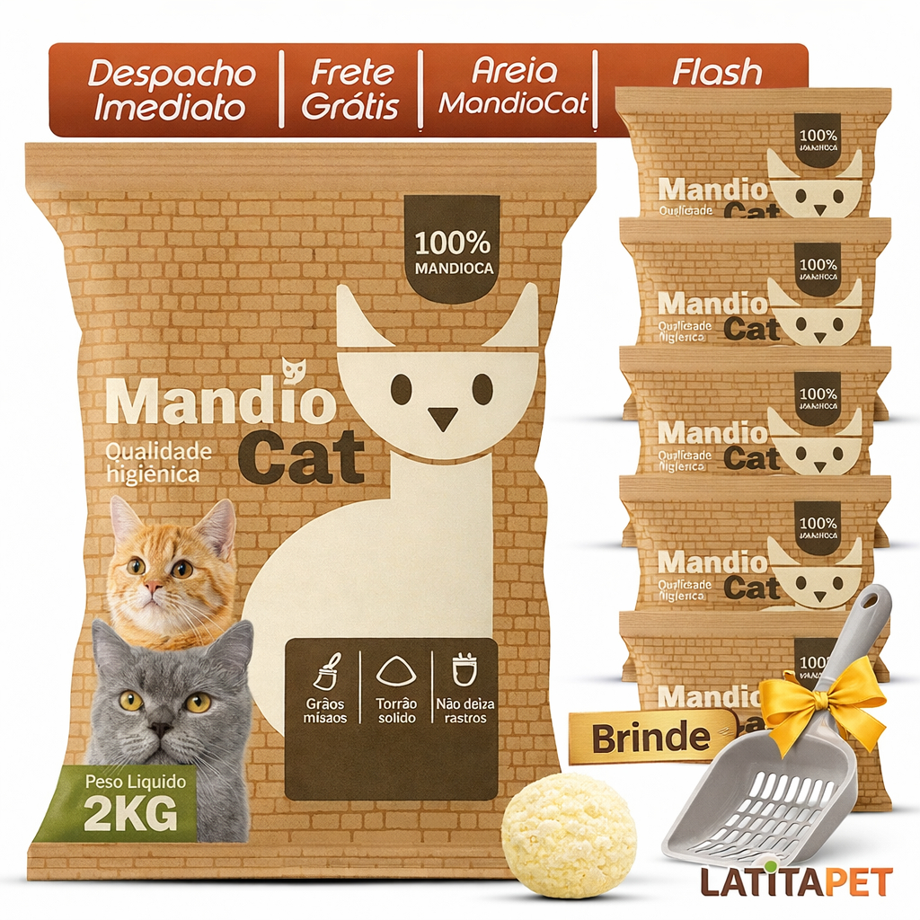 Areia MandioCat Biodegradável *4 à 16* Kg –