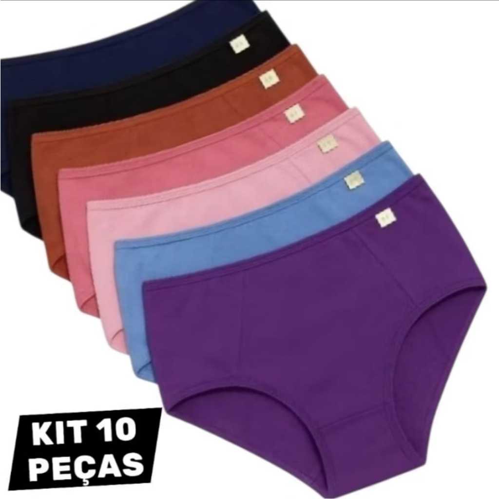 Kit Calcinhas Cintura Alta Microfibra Senhora Cal�