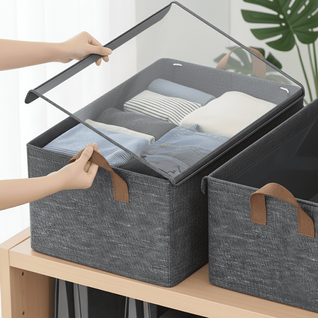 Caixa Organizadora Grande Com Tampa Transparente D