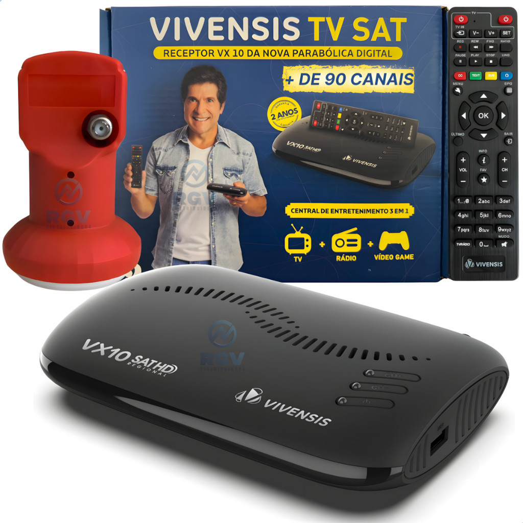 Kit Receptor De Tv Vivensis VX10 TV Sat + Lnbf Sim