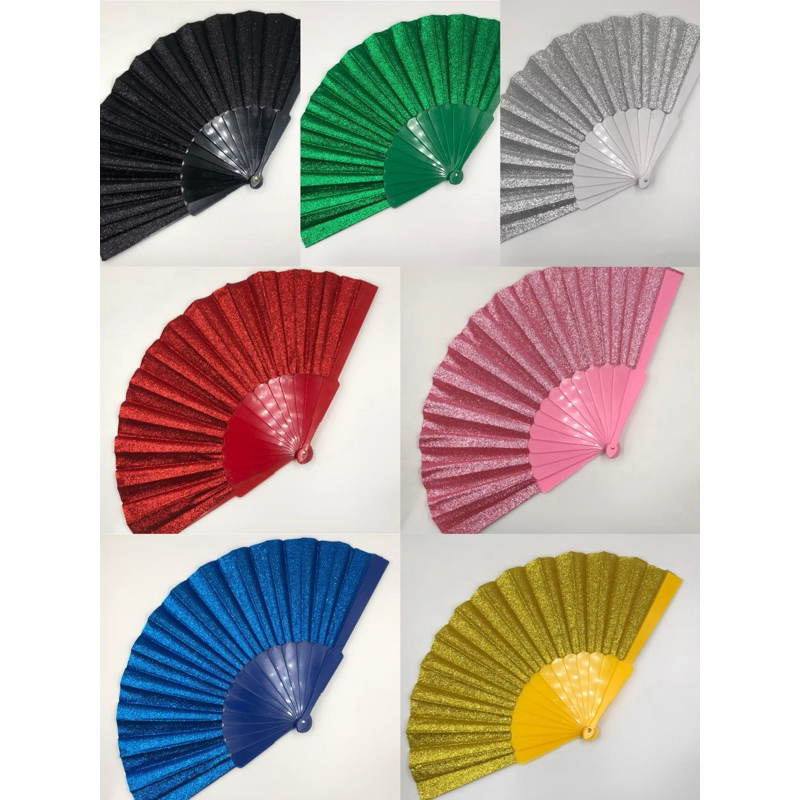 leque estiloso com glitter e perfeito para todas a