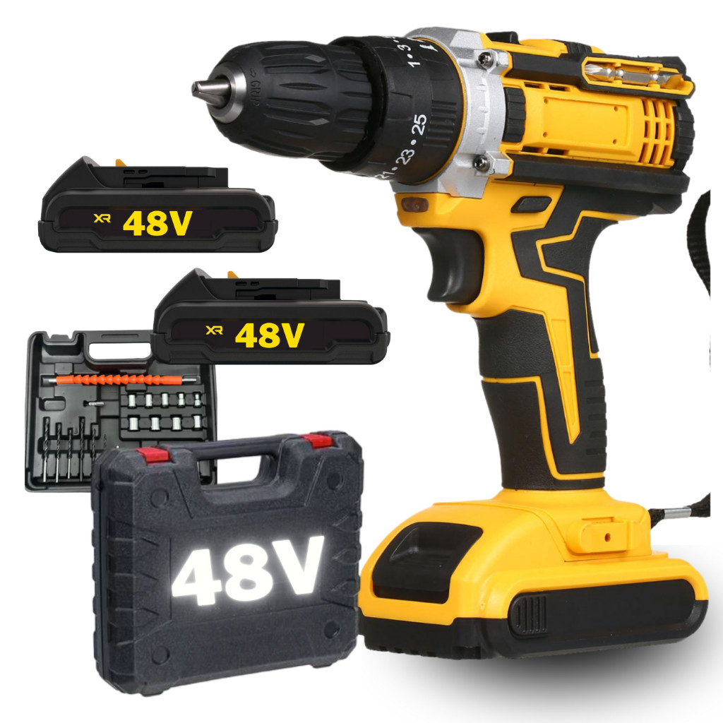 Parafusadeira Furadeira com 2 Baterias de 48v  Mal