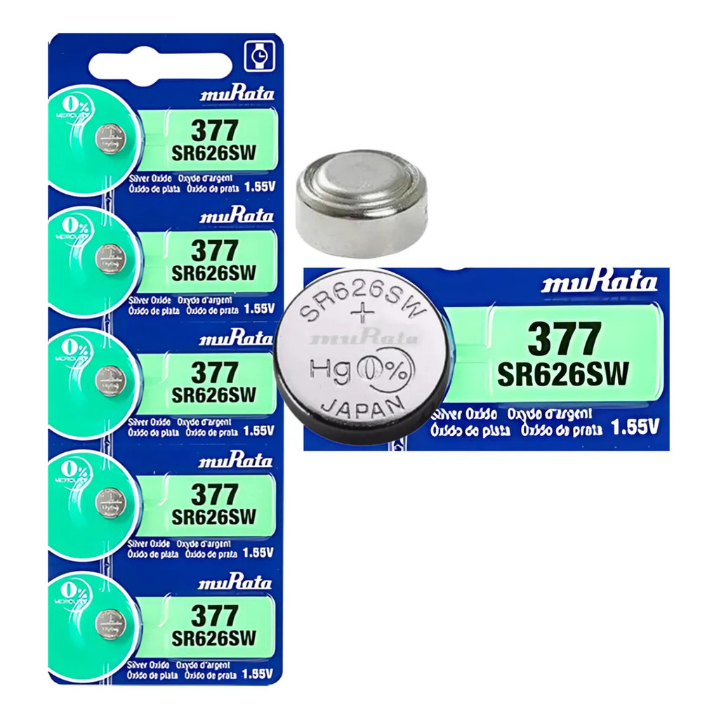 Kit 5 Bateria 377 Para Relógio De Pulso Original/