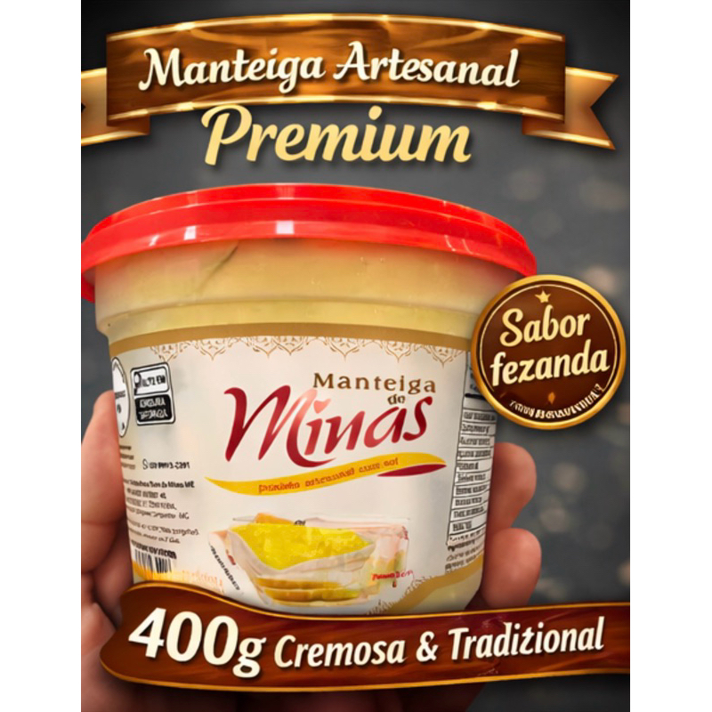 Manteiga Artesanal Premium de Minas 400g com Sal |