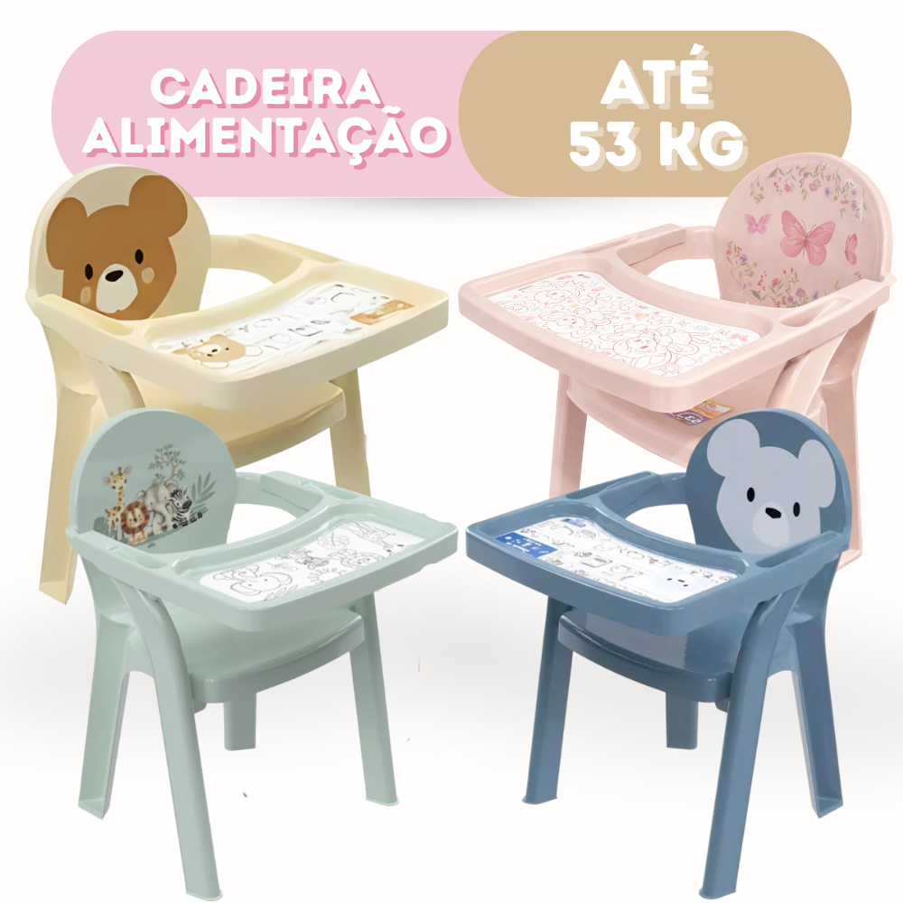 Cadeira de Alimentação Infantil Urso com Bandeja