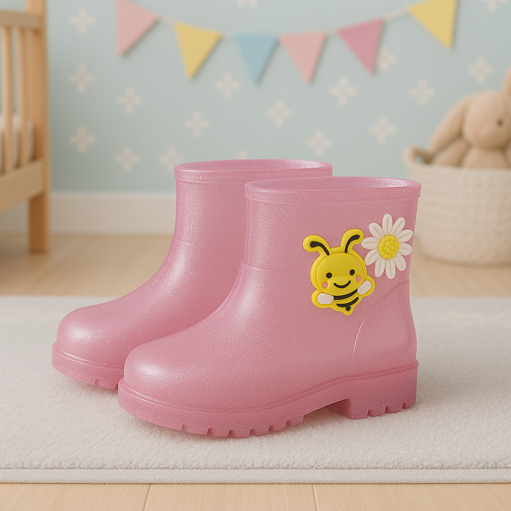 Galocha Bota Infantil Menina Flor AbelhaFeminina C