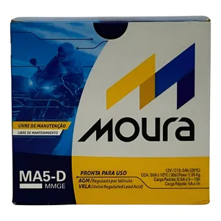 Bateria Moura MA5D 5Ah Original Selada Titan Fan 1